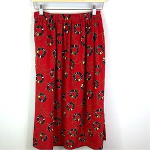 Talbots vintage nautical midi a-line Red Skirt size 6P